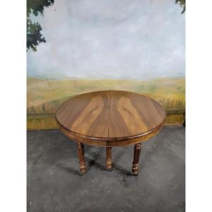 Louis Philippe Round Extendable Walnut Table