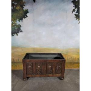 Large Oak And Zinc Planter