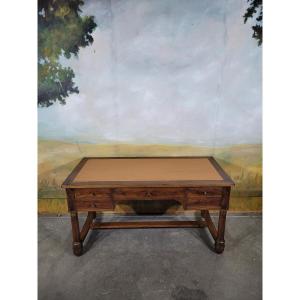 Empire Flat Desk In Mahogany