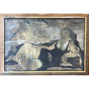 Jean Souverbie (1891–1981) - Three Reclining Women - Oil On Panel