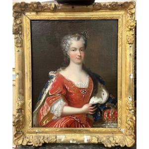 French School, 18th Century - Portrait Of Queen Marie Leszczyńska (1703–1768) 