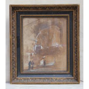 French School Of The XIXᵉ Century - Scene Of Characters On Architectural Background