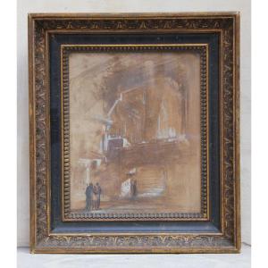 French School Of The 19th Century - Scene Of Characters On An Architectural Background