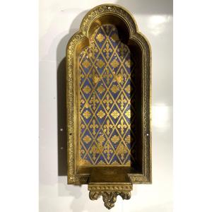 19th-century Bronze Niche With Gilded Patina.