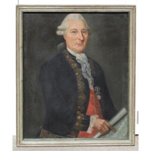 German School, 18th C. - Portrait Of A Knight Of The Order Of Malta, City Of Mainz