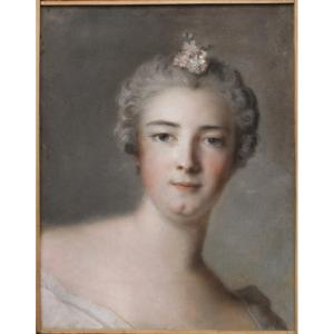 J.-m. Nattier (after) - Portrait Of The Duchess Of Chaulnes - Pastel