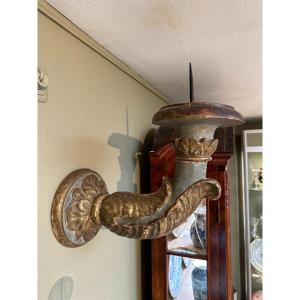 A Large Wooden Wall Sconce, Italy, 17th Century