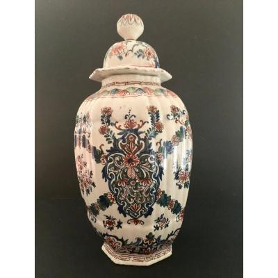 Potiche Covered In Delft Earthenware 18th Century