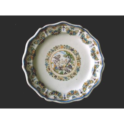 Earthenware Plate Lyon 18 Th Century