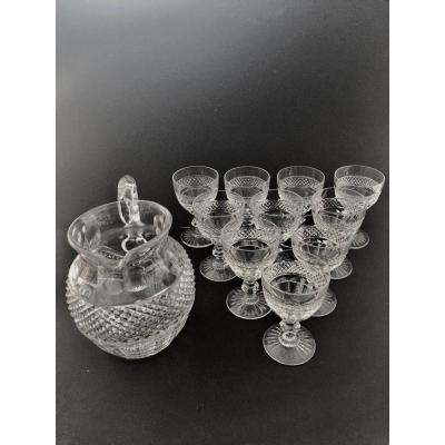Parti De Service En Cristal De St Louis XX ème Siècle