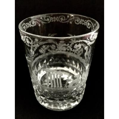 Engraved Glass Goblet Early 19th Century