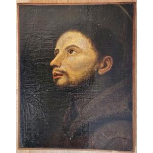 French School From The 18th Century Portrait Of A Monk Oil On Canvas