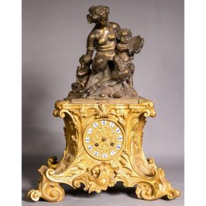 Clock With A Group Of Musician Fauns