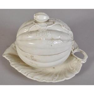 Leeds Pottery, Sauceboat In Fine Earthenware, Late Nineteenth Century