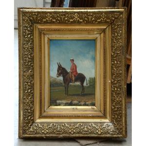 Antoine Stalla - Little Cavalier, Oil On Panel Signed And Dated