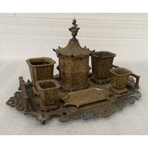 Japanese-style Bronze Tea Service, Marked Bd 871