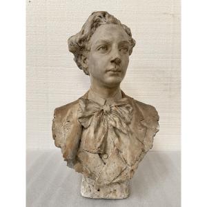 Bust Of A Young Male Artist, In Plaster, Signed G. Picaud, 1911