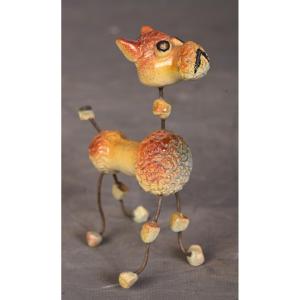 Accolay: The Dog, An Animal Made Of Wire And Ceramic, Signed