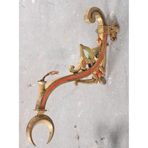 Set Of 7 Polychrome Gilt Bronze Theatre Wall Lights, 19th Century