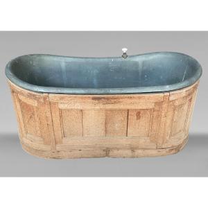 Zinc And Wood Veneer Bathtub