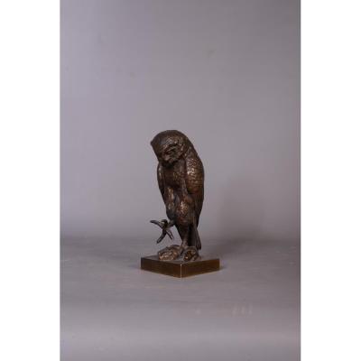 Bronze Honed Chiseled Owl
