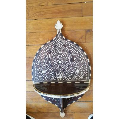 Console Wall Lamp Vizagapatam Ebony, XIXth Century