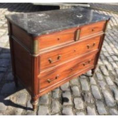 Louis XVI Commode Mahogany And Plating Mahogany, Eighteenth Century.