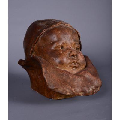 Plaster Of A Baby Face By Jean Carriès 
