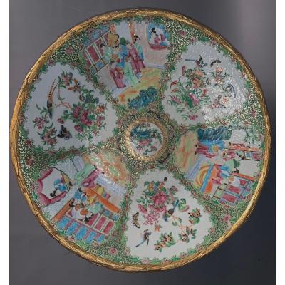 Enamelled Earthenware Cup Mounted In Gilt Bronze