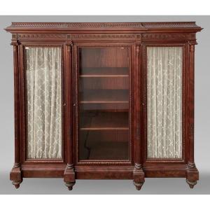 Louis XVI Style Mahogany Showcase With Half Columns