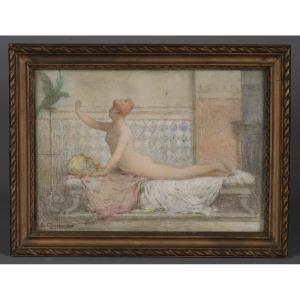 Alexis Ernest Charbonnier - "woman With Hummingbird"