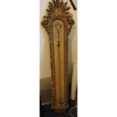 Baromètre En Bois Sculpté Et Doré