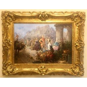 Market Scene By Louis Gontier