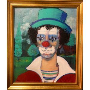 Cheber Georges  (1926-2019) Oil On Canvas Signed And Dedicated 