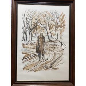 General De Gaulle On The March - Original Signed And Numbered Lithograph