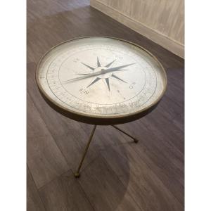 Vintage Brass Compass Table - Circa 1950-1970