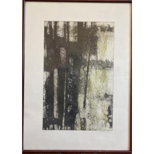 Mario Abis (1924-2004) Abstract Etching. Unique Print.