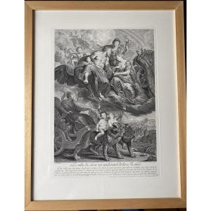 Antique Engraving – Chalcography Of The Louvre After Pierre Paul Rubens (1577-1640)