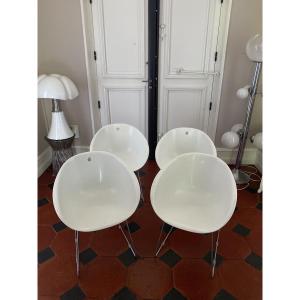 Set Of 4 “gliss” Designer Chairs – Claudio Dondoli & Marco Pocci – Published By Pedrali (italy)
