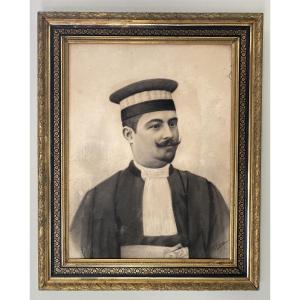 Large Portrait Of A Lawyer Or Magistrate – Signed A. Duverger – Circa 1890/1910
