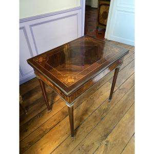 Napoleon III Games Table – Marquetry, Backgammon And Felted Playing Surface