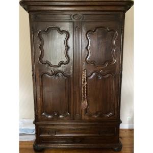 Louis XV Style /transitional Norman Wardrobe – Circa 1780/1820 – Solid Oak – Demountable