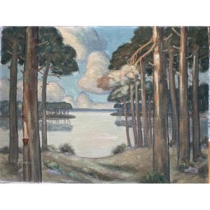 Jean-roger Sourgen (1883–1978) Pond In The Landes Pine Forest
