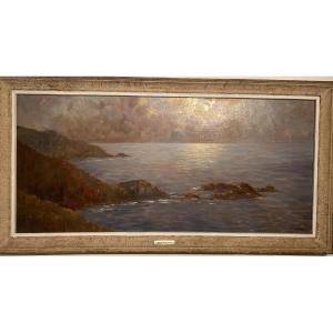 Dieudonné Jacobs (1887–1967) Mediterranean, Oil On Canvas Mounted On Hardboard