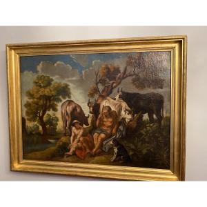 Flemish School Of The 17th Century – Follower Of Jacob Jordaens (1593-1678) “mercury, Argus And Io”