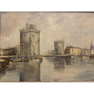 Drouart M. French Painter Of The 20th Century The Old Port Of La Rochelle