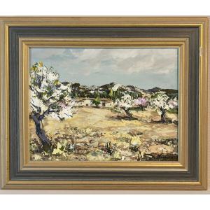 “spring Blossom In The Crau – Provençal Landscape”