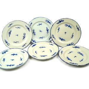 Six Chantilly Porcelain Plates - 18th Century