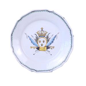 Revolutionary Faience Plate From Nevers - 18th Century