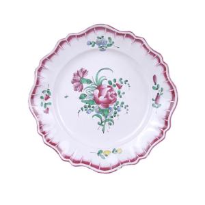 Round Earthenware Dish From Saint-amand - 18th Century